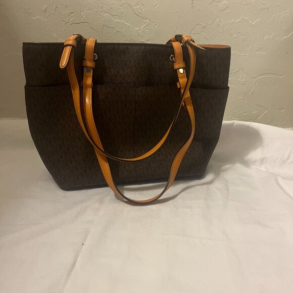 Michael Michael Kors Brown / Cider Bedford Medium Logo Tote Bag - Picture 3 of 7